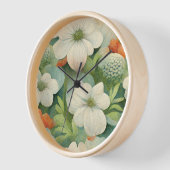 日本の白インスパイアとオレンジの植物学 壁時計 (傾斜)