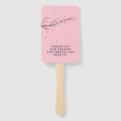 日本の白スクロールさくらんぼ花結婚の木 ハンドファン (裏面)