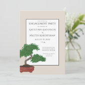 日本の盆栽の結婚婚約パーティ 招待状 (スタンド正面)