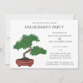 日本の盆栽の結婚婚約パーティ 招待状 (正面)