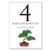 日本の盆栽結婚の表番号 テーブルナンバー (正面)