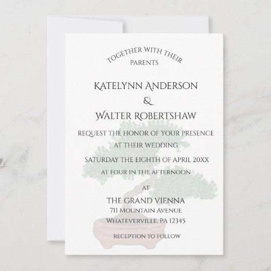 日本の盆栽結婚樹 招待状 (正面)