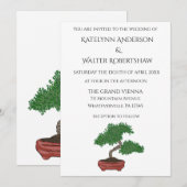 日本の盆栽結婚樹 招待状 (正面/裏面)