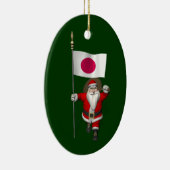 日本の看板があるサンタクロース セラミックオーナメント (右)