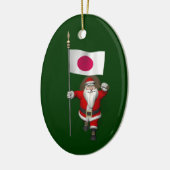 日本の看板があるサンタクロース セラミックオーナメント (左)