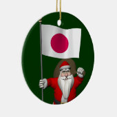 日本の看板があるサンタクロース セラミックオーナメント (右)
