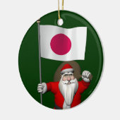 日本の看板があるサンタクロース セラミックオーナメント (左)
