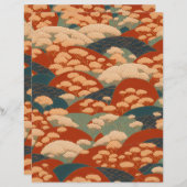 日本の着物スクラップブック紙 (正面/裏面)