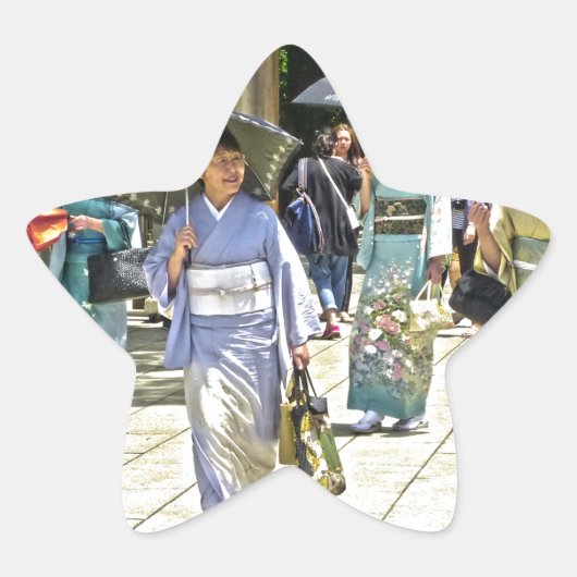 日本の神社祭り 星シール (正面)
