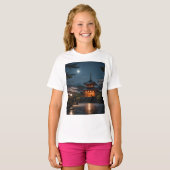 日本の神秘的な夜 Tシャツ (正面フル)