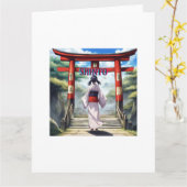 日本の神道 カード (黄色い花)