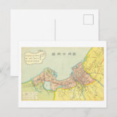日本の福岡市ヴィンテージ地図 ポストカード (正面/裏面)