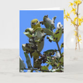 日本の私を見る白目 カード (黄色い花)