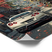 日本の秋の街並みとスポーツカーのポスター ポスター (角)