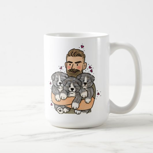 日本の秋田犬 ブリンドル コーヒーマグカップ (右)