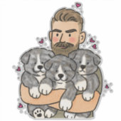 日本の秋田犬 ブリンドル シール (正面)