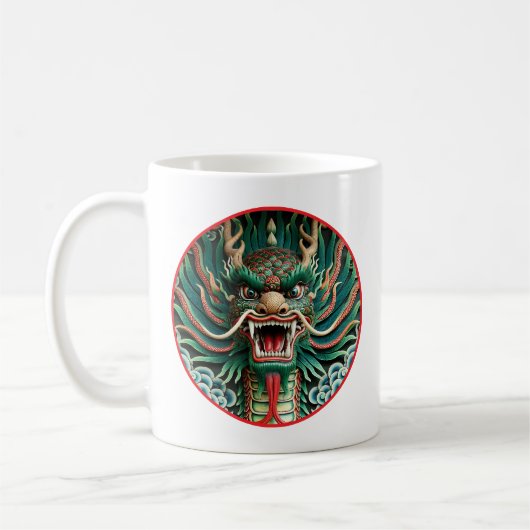 日本の竜と神道仏教の伝統 コーヒーマグカップ (左)