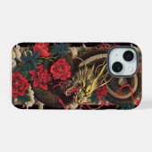 日本の竜のスマホケース iPhone 15ケース (裏面横)