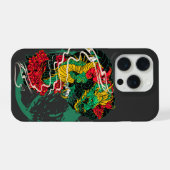 日本の竜牡丹伝統的なタトゥーアート iPhoneケース (裏面横)
