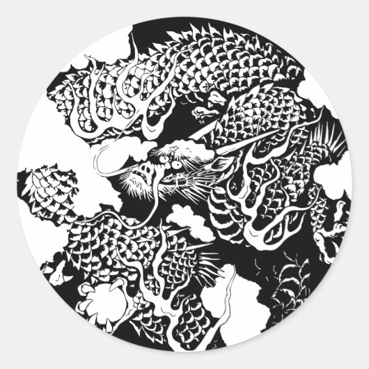 日本の竜 ラウンドシール (正面)