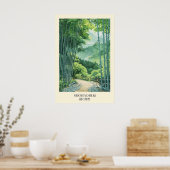 日本の竹林アートプリント 緑の森 ポスター (キッチン)