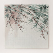 日本の竹梅の墨絵 ジグソーパズル (横)