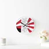 日本の竹模様コラージュ アジア 花 ラウンド壁時計 (ホーム)