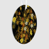 日本の紅葉 アンティーク植物画 オーナメント (正面)