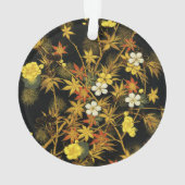 日本の紅葉 アンティーク植物画 オーナメント (裏面)