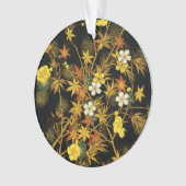 日本の紅葉 アンティーク植物画 オーナメント (正面)