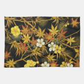 日本の紅葉 アンティーク植物画 キッチンタオル (横)