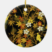 日本の紅葉 アンティーク植物画 セラミックオーナメント (裏面)