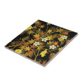 日本の紅葉 アンティーク植物画 タイル (側面)
