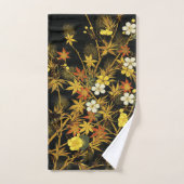 日本の紅葉 アンティーク植物画 バスタオルセット (ハンドタオル)