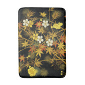 日本の紅葉 アンティーク植物画 バスマット (正面縦)