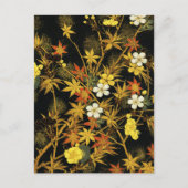 日本の紅葉 アンティーク植物画 ポストカード (正面)
