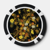 日本の紅葉 アンティーク植物画 ポーカーチップ (裏面)