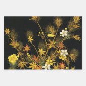 日本の紅葉 アンティーク植物画 ラッピングペーパーシート (正面)