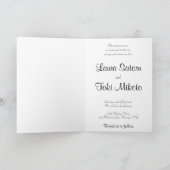 日本の結婚かわいい夫婦 招待状 (内部)