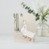 日本の絵を描s by大原小村，ヴィンテージ小原古邨の日本画 ポストカード (スタンド正面)