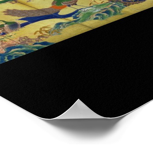 日本の絵画c1500の孔雀 ポスター (角)