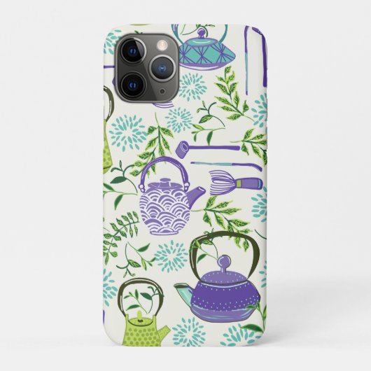 日本の緑の急須のデザイン Case-Mate iPhoneケース (裏)