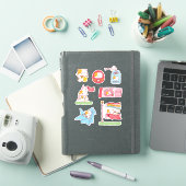 日本の縁起物ねこステッカーパック シール (iPadカバー)
