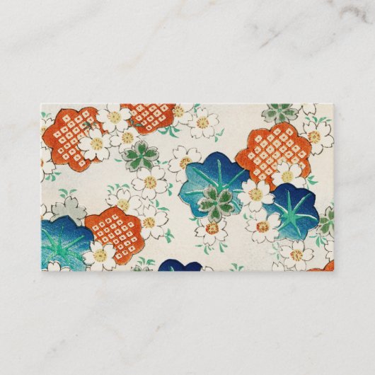 日本の美しいヴィンテージな花柄模様 名刺 (正面)