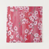 日本の美しい桜の花の水彩画パターン。 タペストリー (正面(横))