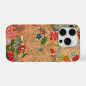 日本の美しい花 I 日本芸術 I ピンクとヴィンテージ iPhoneケース (裏面横)