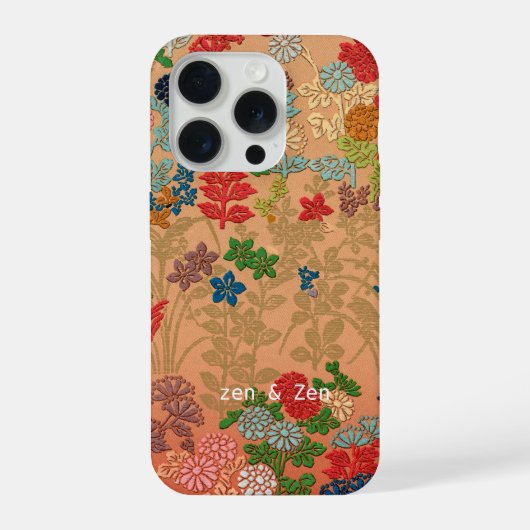 日本の美しい花 I 日本芸術 I ピンクとヴィンテージ iPhoneケース (裏面)