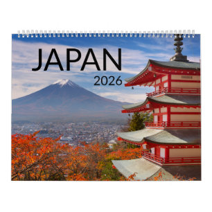 日本の美しい風景と寺院 2026 カレンダー