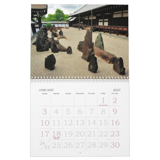 日本の美しい-禅は2013年庭いじりをします カレンダー (1月 2027)