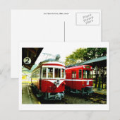 日本の美濃旧駅舎 ポストカード (正面/裏面)